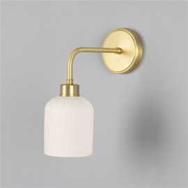 Osier Matte White Striped Wall Light